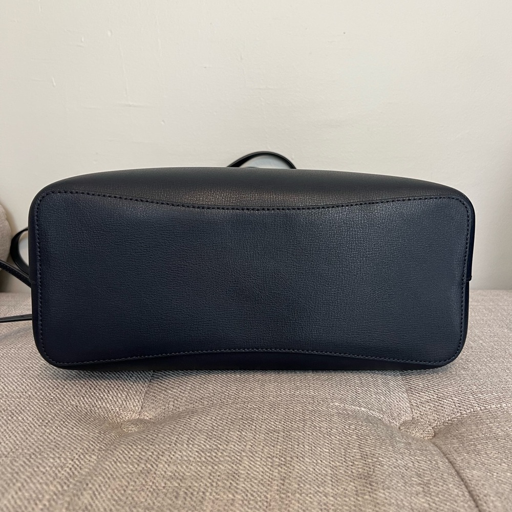 kate spade navy leather tote with teal trim - Picture 6 of 8